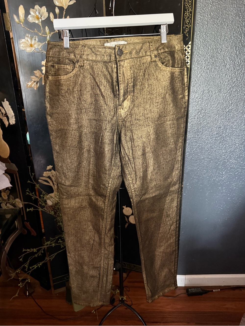 Metallic Gold women’s Jeans -  Pants sz 12